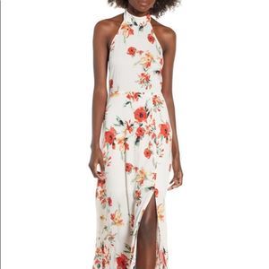 ASTR Floral Halter Maxi Dress